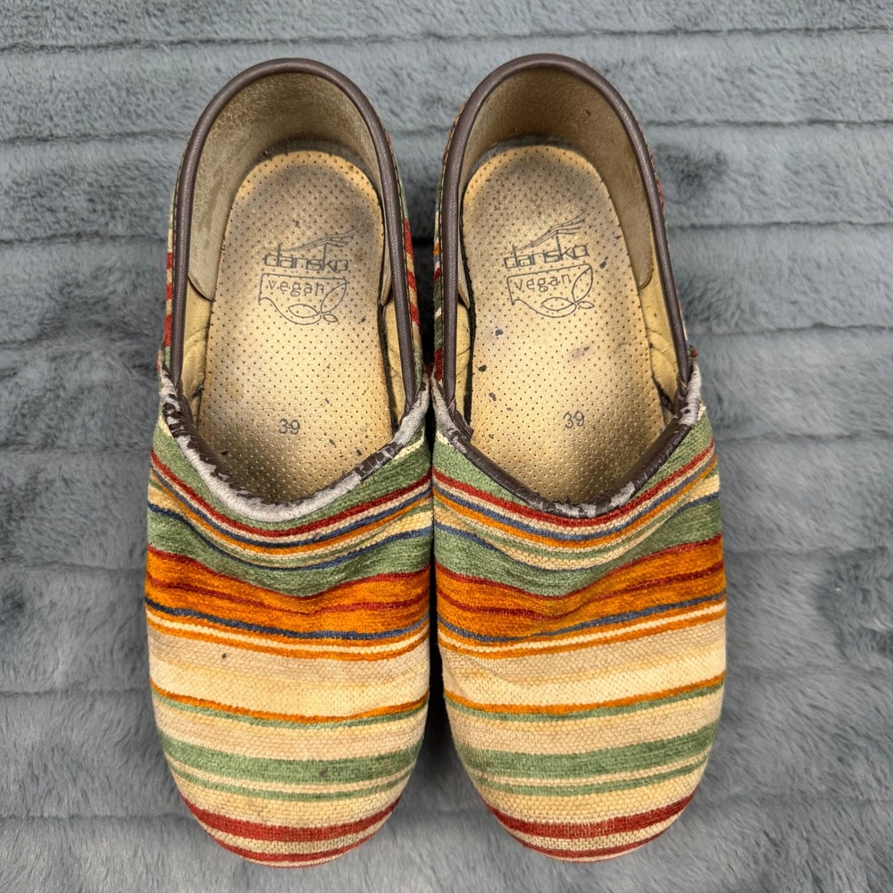Dansko Vegan Professional Clog Multi-Color Striped Textile Mules 39 Womens 8.5-9 - Picture 3 of 8